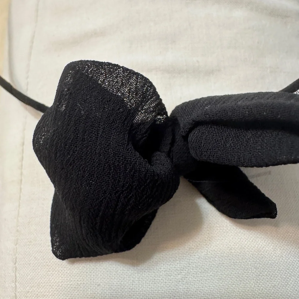 Elegant Black Bow chiffon fabric Headband - Picture 5 of 7